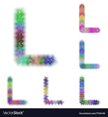 Happy colorful fractal font set - letter L vector image