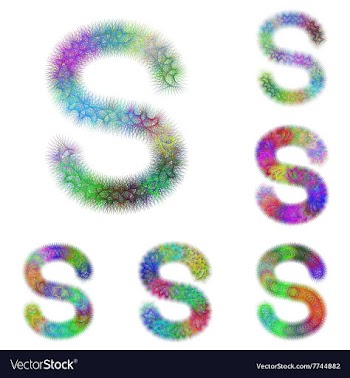 Happy colorful fractal font set - letter S vector image