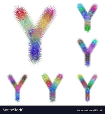 Happy colorful fractal font set - letter Y vector image