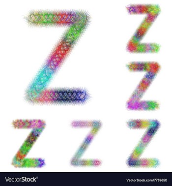 Happy colorful fractal font set - letter Z vector image