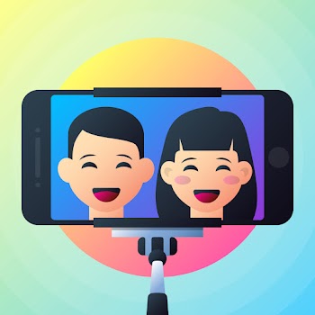 Happy Couple Are Take Selfie Illustration