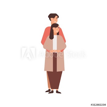 Happy couple flat vector illustration