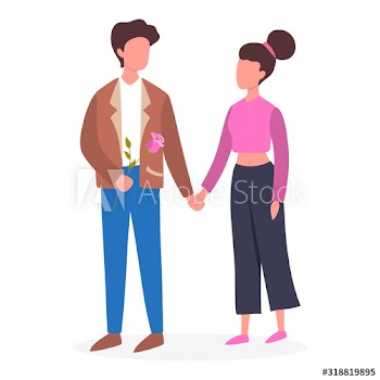 Happy couple in love spending time together