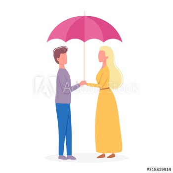 Happy couple in love spending time together