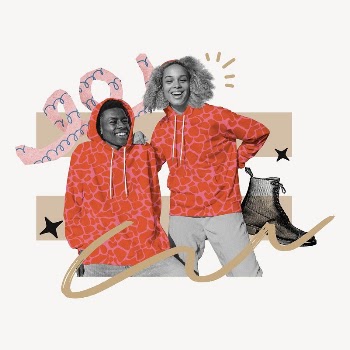 Happy couple in matching hoodies, | Free Photo - rawpixel