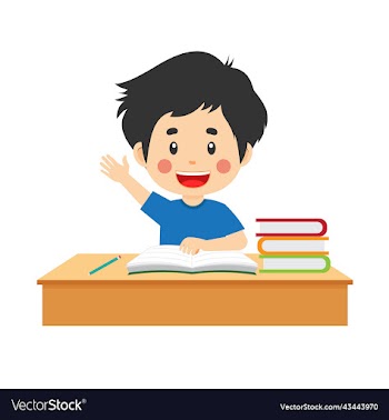 happy cute kid study homework with idea