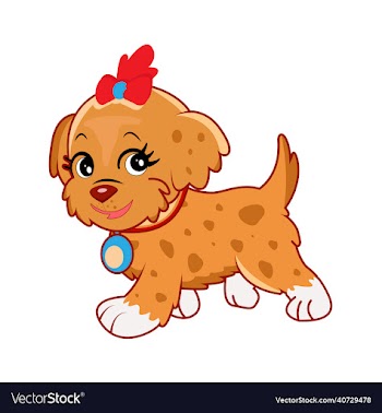 happy cute puppy cartoon portrait cute little dog