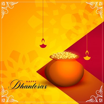 Happy dhanteras festival greeting card Free Vector