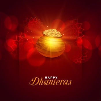 Happy dhanteras festival greeting card Free Vector