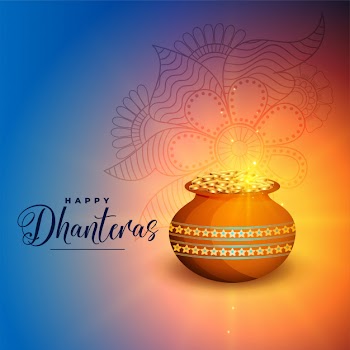 Happy dhanteras festival greeting card Free Vector