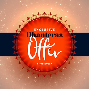Happy dhanteras festival offers creative template Free Vector