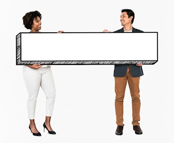 Happy diverse people holding an empty board | Free stock psd mockup - 491076