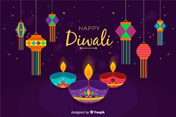Happy diwali background in flat design Free Vector