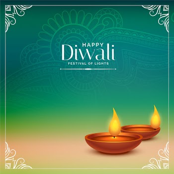 Happy diwali beautiful background with realistic diya Free Vector