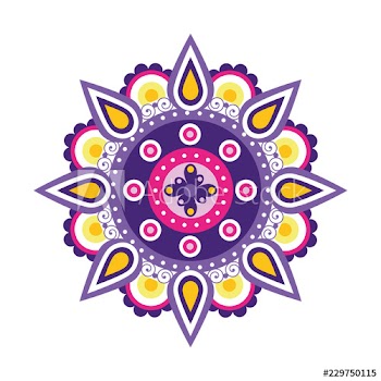 happy diwali card with mandala