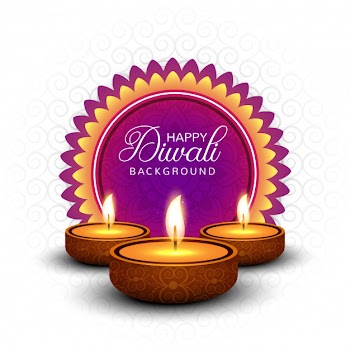 Happy diwali diya oil lamp festival card background Free Vector
