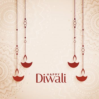 Happy diwali elegant diya background with text space Free Vector