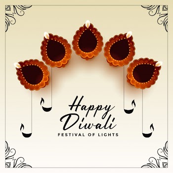 Happy diwali festival card Free Vector