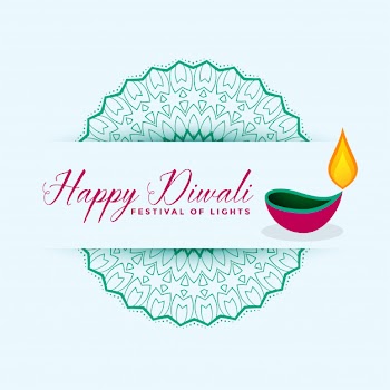 Happy diwali festival diya decoration illustration Free Vector