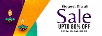Happy diwali festival sale and discount banner Free Vector
