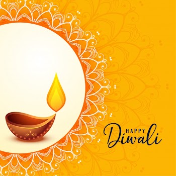 Happy diwali greeting banner beautiful design Free Vector