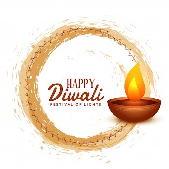 Happy diwali hindu festival card illustration Free Vector