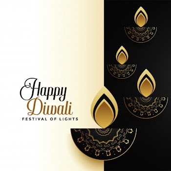 Happy diwali premium holiday greeting card Free Vector