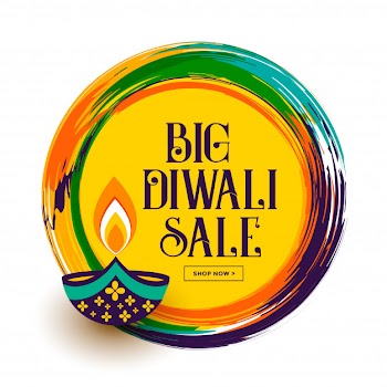 Happy diwali sale background Free Vector