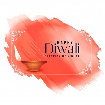 Happy diwali watercolor festival background Free Vector