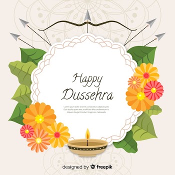 Happy dussehra background in flat style Free Vector