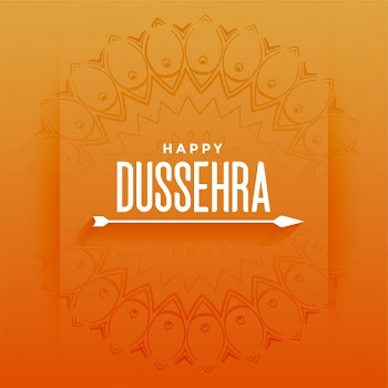 Happy dussehra festival card with arrow Free Vector