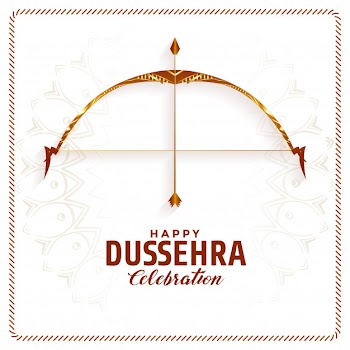 Happy dussehra festival celebration card Free Vector