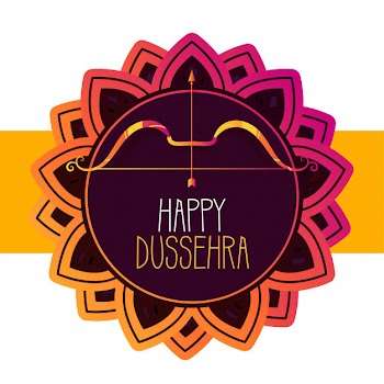 Happy dussehra festival greeting card Free Vector