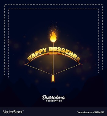 happy dussehra with arrow and bow