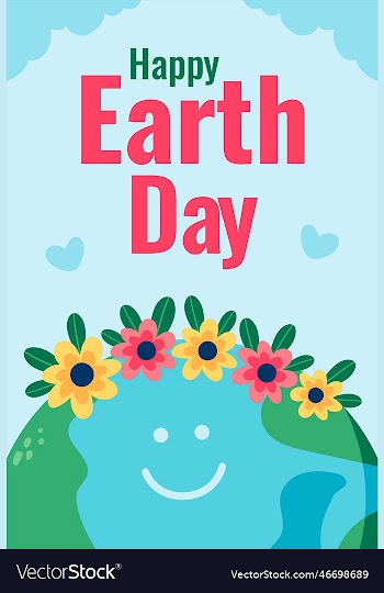 happy earth day poster design template