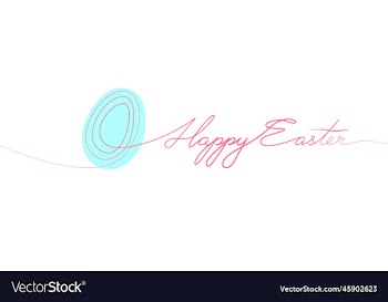 happy easter calligraphic inscription in one line
