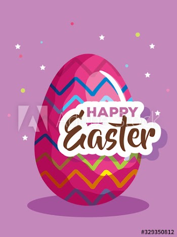 happy easter card with egg decorated design