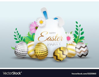 happy easter day background with lovely elements