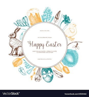  					Happy easter day vintage design vector image														