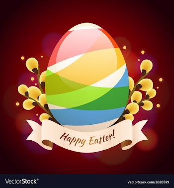  					Happy Easter Greening Card With Colored Egg vector image														