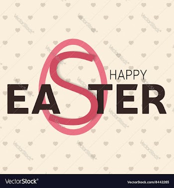  					Happy Easter greeting card vector image														