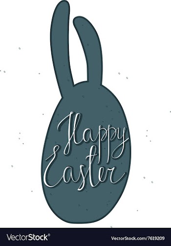 Happy Easter greeting card with flowers vector image
