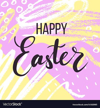 Happy easter lettering or greeting card vector image