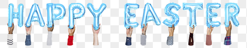 Happy Easter word png, hands | Free PNG - rawpixel