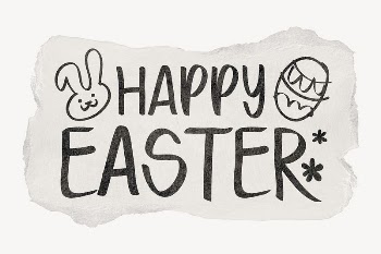 Happy Easter word sticker, ripped | Free PSD - rawpixel