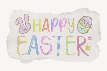Happy Easter word sticker, ripped | Free PSD - rawpixel