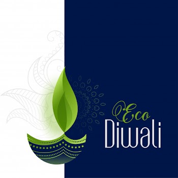 Happy eco and safe diwali Free Vector