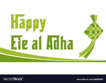 Happy eid al adha background template vector image
