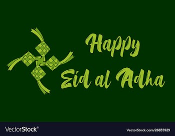 Happy eid al adha background template vector image