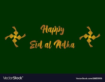 Happy eid al adha background template vector image